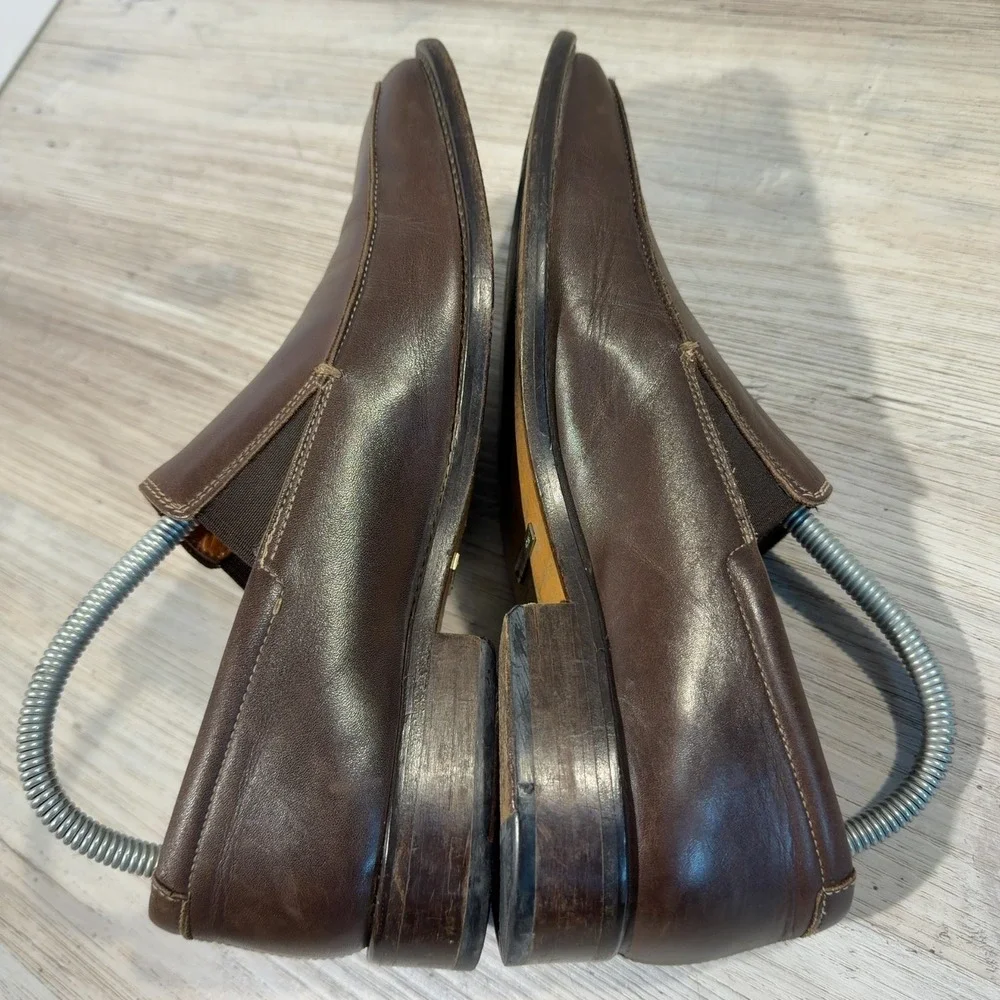 Gordon Rush Loafers Mens Sz 7.5 Brown Leather Slip On Apron Dress Shoes